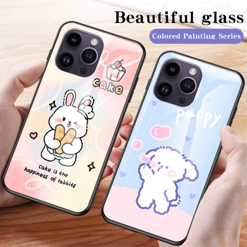 θηκη κινητου iPhone 15 Pro Max Milk Tea Rabbit Tempered Glass